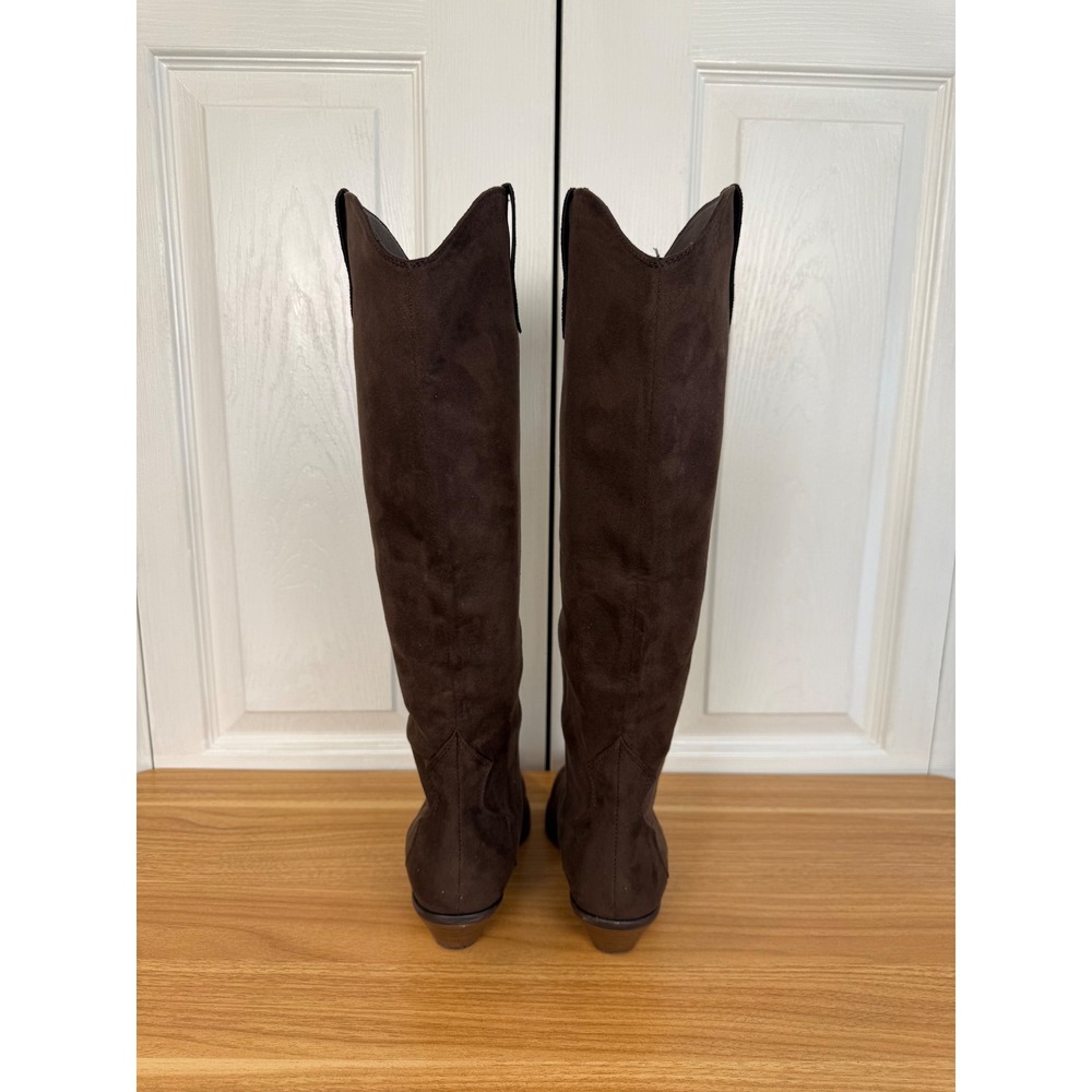 Show Me Your Mumu x Billini Helix Brown Western Cowboy Boots 8 Dark Cacao Suede - Picture 7 of 9